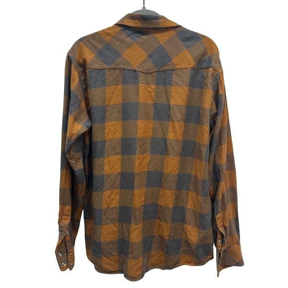 Ariat Retro Fit Plaid Western Flannel Shirt Long Sleeve Button Up Size Large - Picture 2 of 7